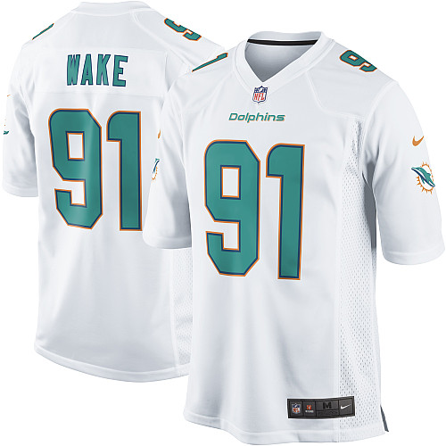 Men's Game Cameron Wake Nike Jersey White Road - #91 NFL Miami Dolphins